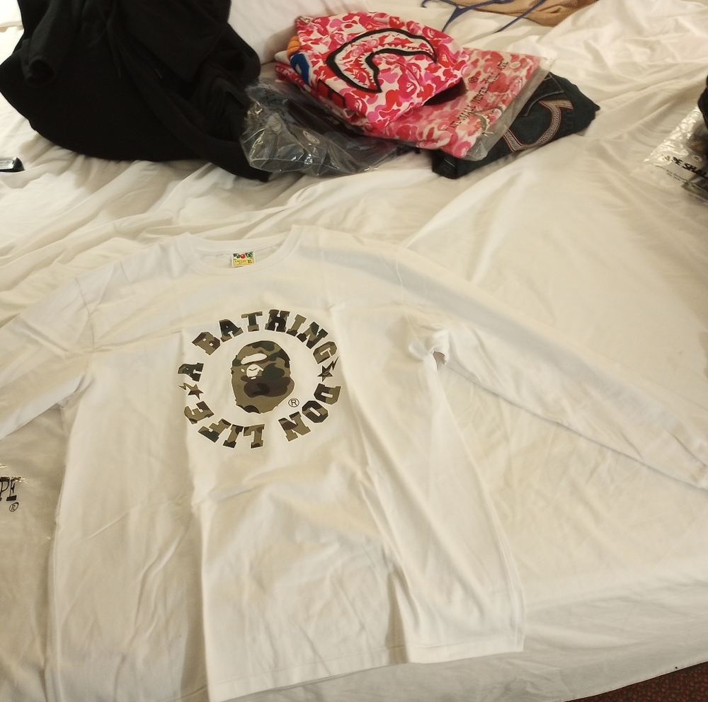 BAPE X BIG SEAN long sleeve ape DON LIFE t shirt